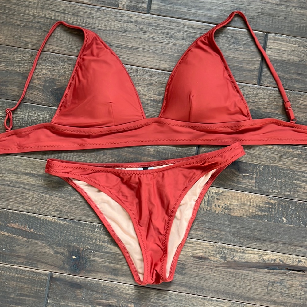 J. Crew Rust Orange Two-Piece Swimsuit